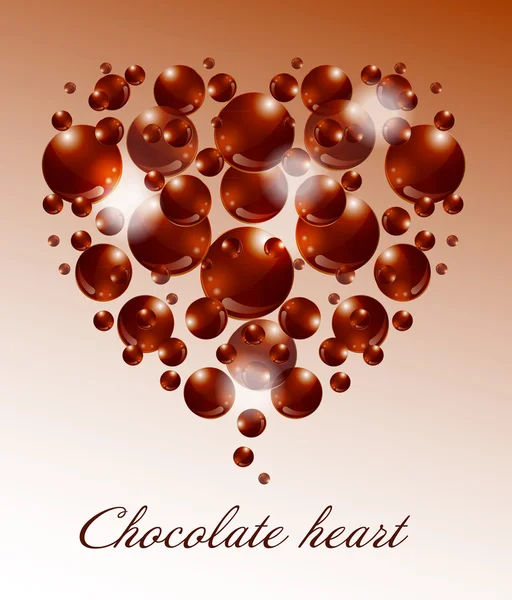 Coeur de chocolat — Image vectorielle