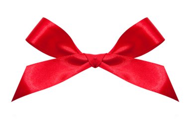 Red bow isolated on a white