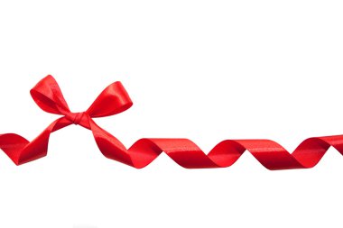 Red bow isolated on a white