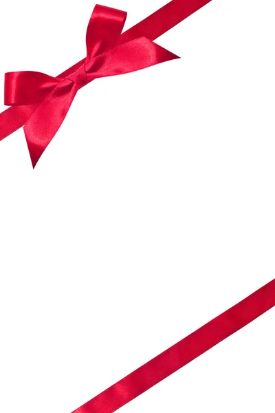 Red bow and ribbons isolated on a white — Stock Photo, Image