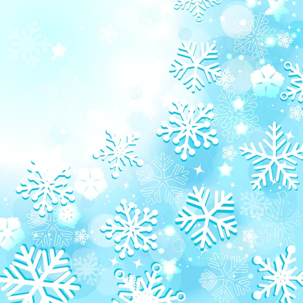 Blue christmas background with snowflakes — Stock Vector