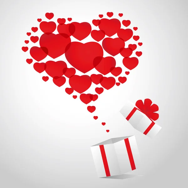 Hearts from gift box — Stock Photo, Image