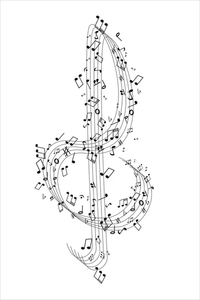 Treble Cleff and music notes — Stock Photo, Image