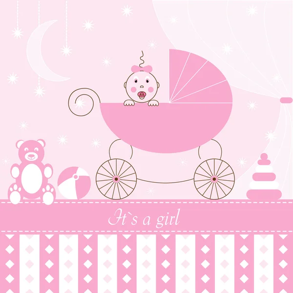 Flicka i barnvagn — Stockfoto