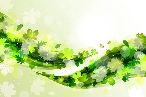 Sommer Hintergrund mit grünen Blättern — Stockvektor