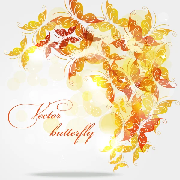 Autumn background with butterflies — Stock Vector
