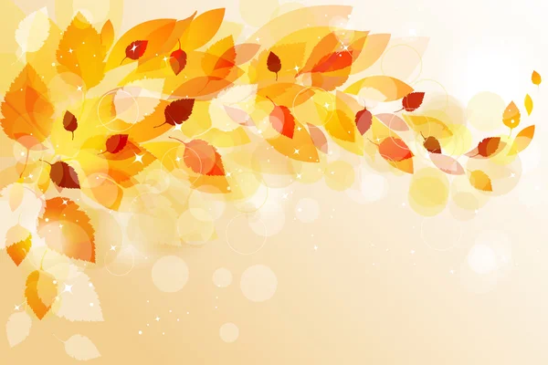 Herfst achtergrond met bladeren — Stockvector