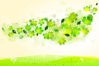 Summer background with green leaves clipart