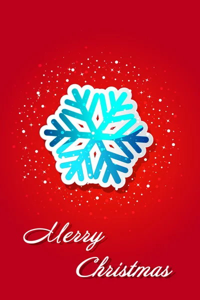 圣诞卡片-雪花红色背景上的标签 — 图库矢量图片