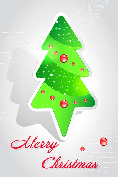 Cartão Chraistmas - etiqueta árvore de Natal — Vetor de Stock