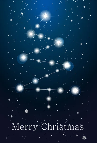 Takımyıldızları - Noel ağacına gökyüzü — Stok Vektör