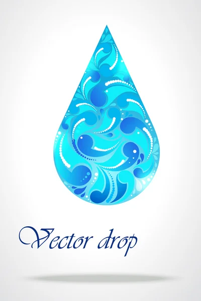 Floral druppel water — Stockvector