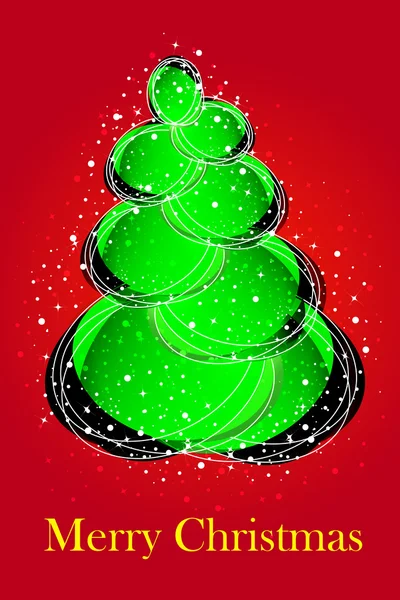 Chraistmas 卡-红色的圣诞树 — 图库矢量图片