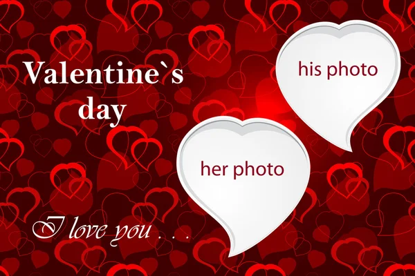 Valentýnské foto rámeček — Stock fotografie