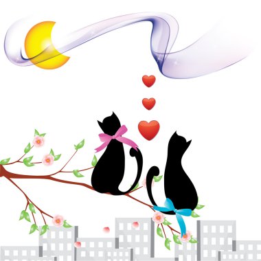 Cats and love Illustrations for your frend love clipart