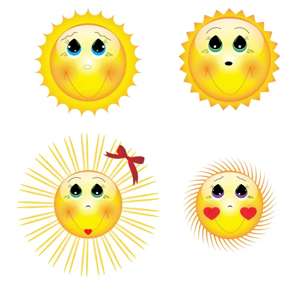 Weather icon set sun illustrations for web sites — Stock Vector