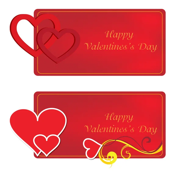 Bannières pour la Saint Valentin heureux pour imprimer — Image vectorielle