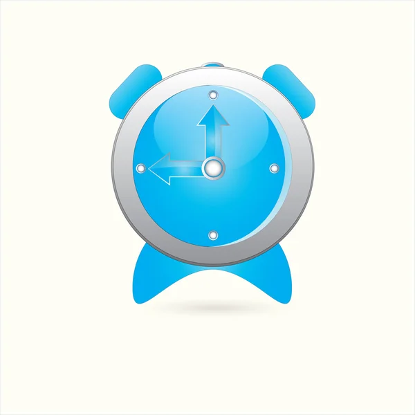 Blue clock icon for web site or for print — Stock Vector