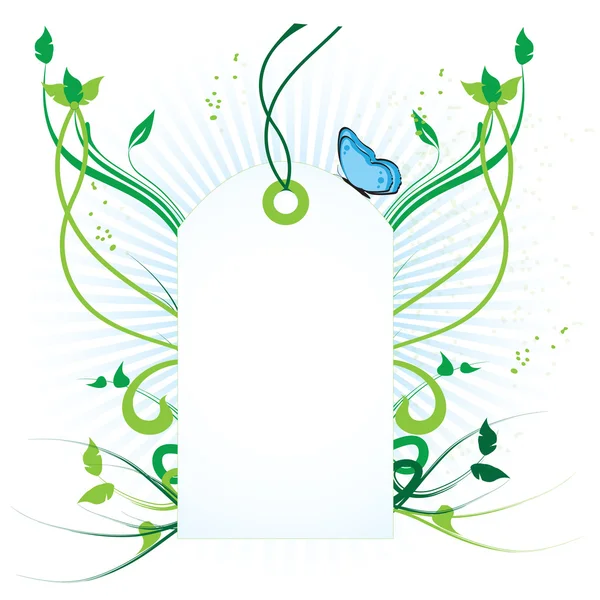 Plante bannière fleurs d'été et papillon — Image vectorielle