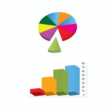 3d barcharts for business creative concept clipart
