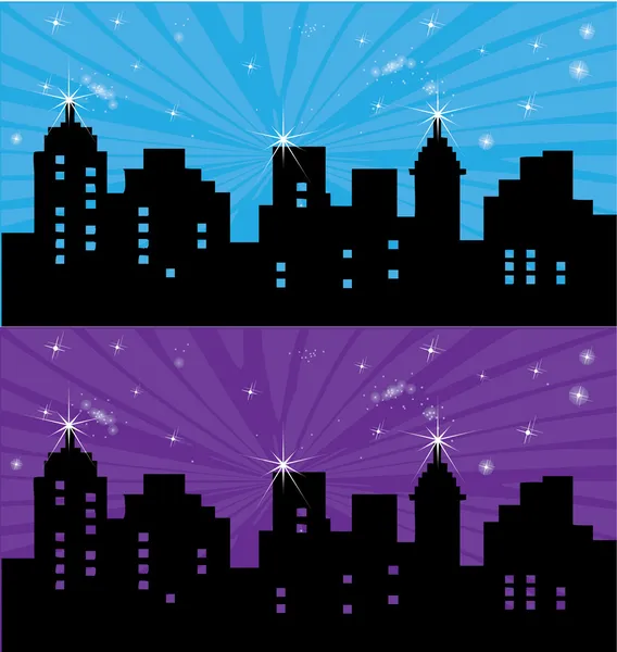 stock vector Night city headers for web site or banner