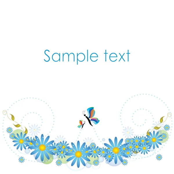 花抽象スプリング イラストのポストカード — ストックベクタ