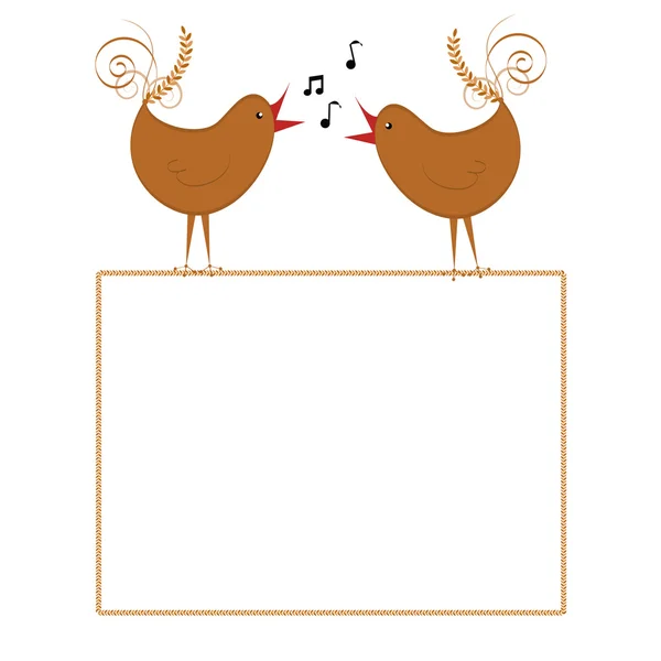 Vogel en muziek llustration voor banner — Stockvector