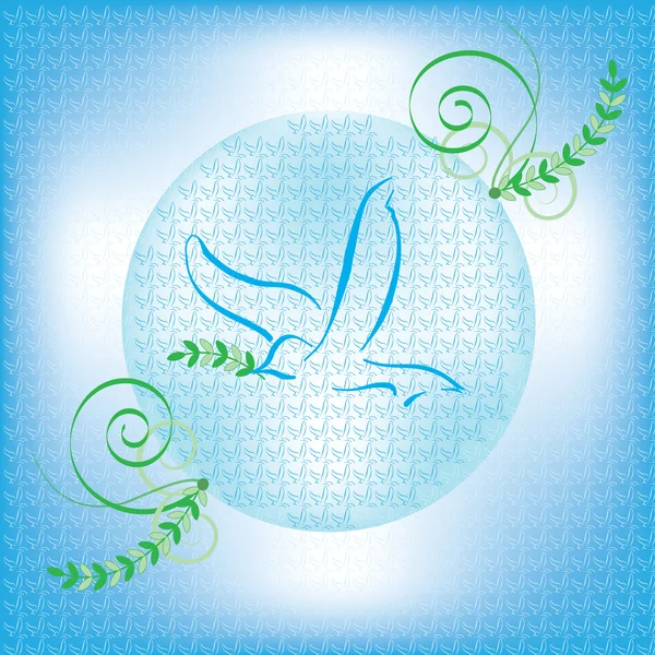 和平标志插画图稿鸟蓝色的鸽子 — 图库矢量图片