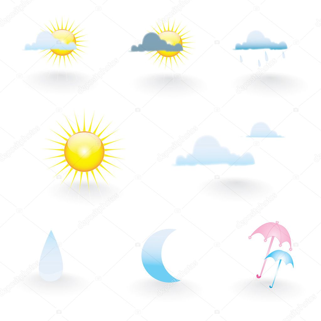 Weather icon set (sun, cloud, moon and etc)