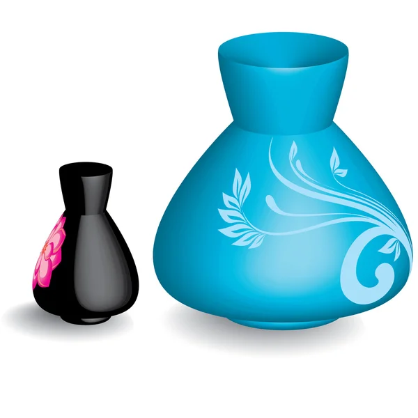 3d 花瓶黑色和蓝色为您插图 — 图库矢量图片