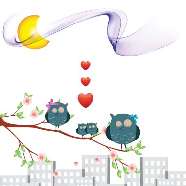 Owl and love Illustrations for celebration and for your love friend clipart