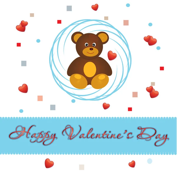 Медведь и любовь Валентина пустые открытки для вашей любви — стоковый вектор