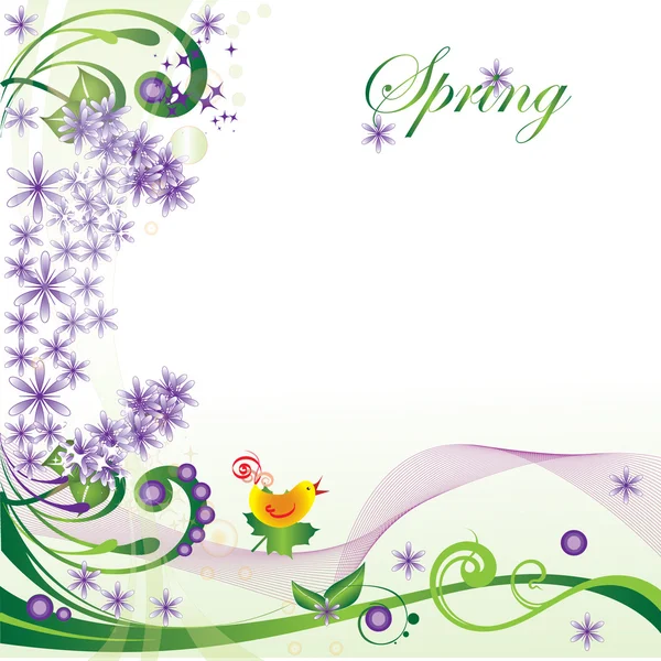 春ポストカードや web サイトのフォーム — ストックベクタ