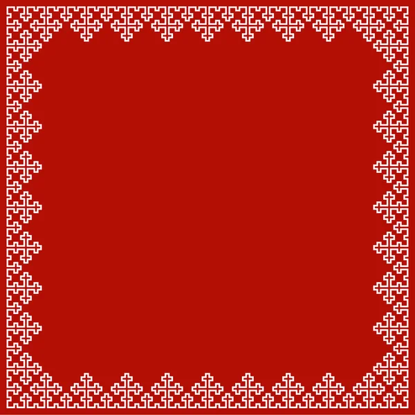 Vector Christmas frame with cross pattern — Stock Vector