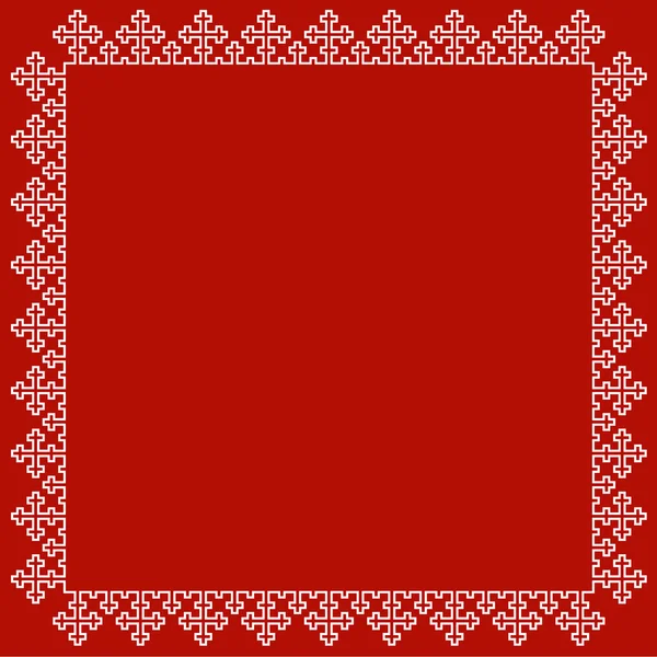 Vector Christmas frame with cross pattern — Stock Vector