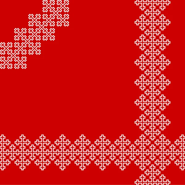 Біла стрічка з хрестиком на червоному тлі — стоковий вектор