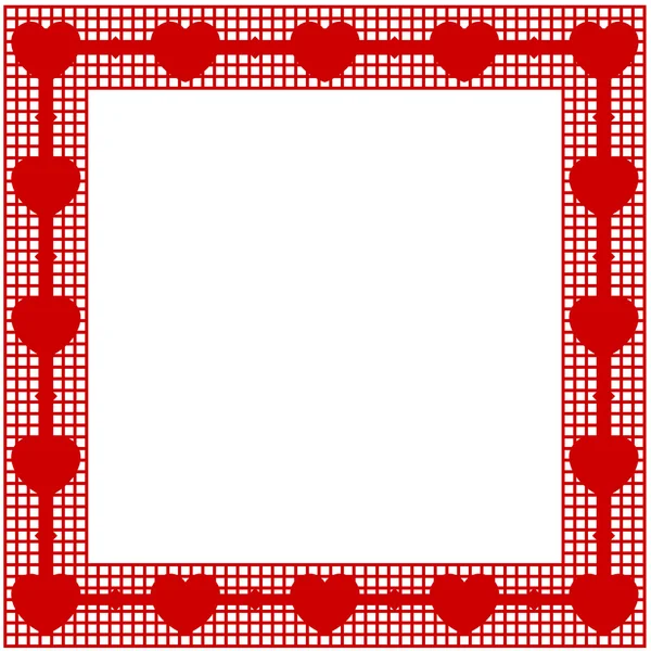 Valentines frame background with hearts — Stock Vector