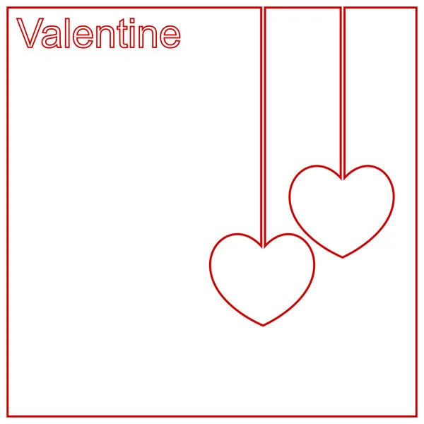 Valentine pozadí rámce se dvěma srdce — Stockový vektor
