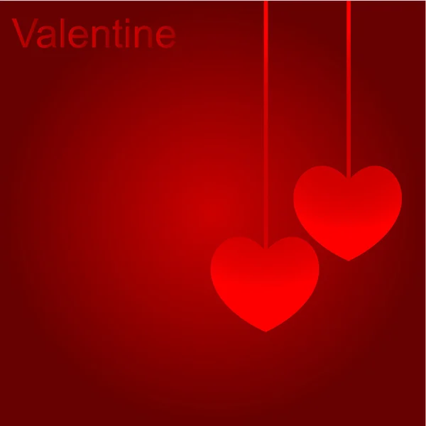 Valentine card with two hearts — Stock Vector