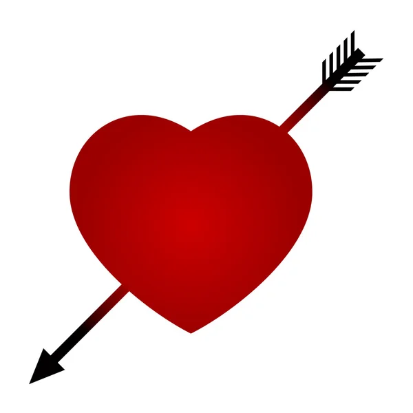 Srdce probodnuté šípem — Stockový vektor