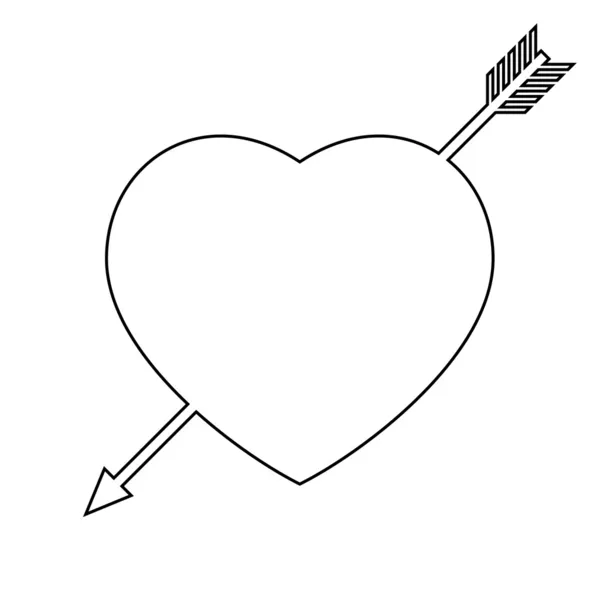 Srdce probodnuté šípem — Stockový vektor