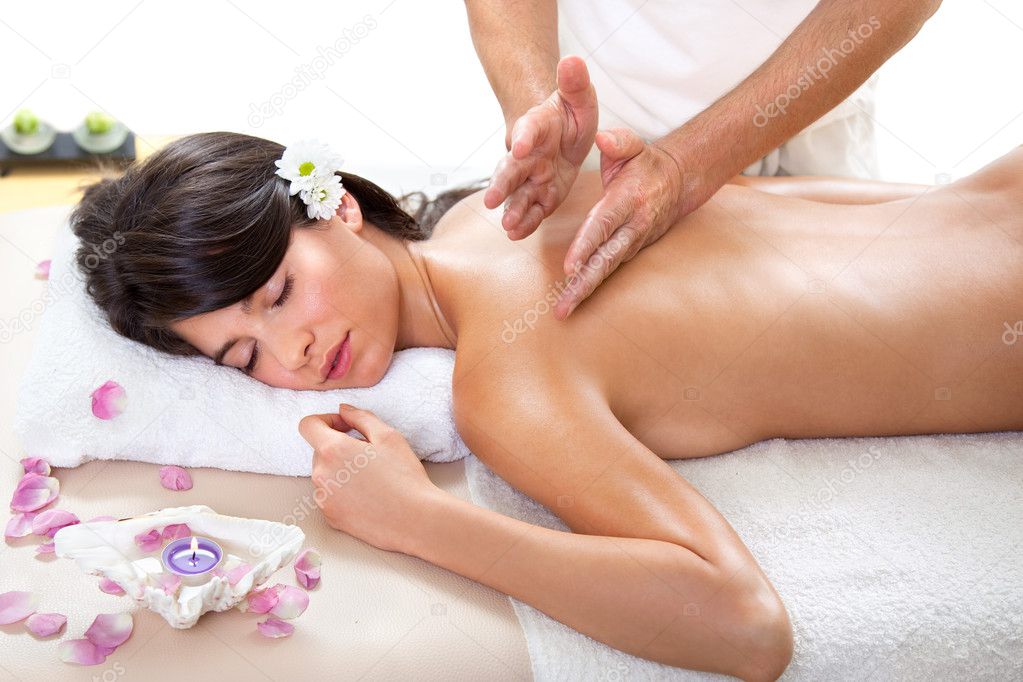 Sexy petite girl gets a soft massage