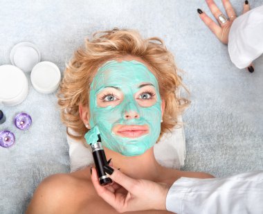 Spa thermal mud face pack clipart