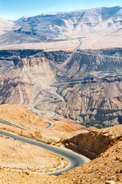 Curvy highway in Jordan mountain clipart