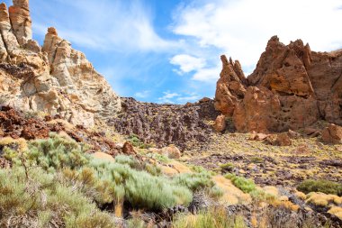 Volcanic landscape on Teide, Tenerife, Spain. clipart