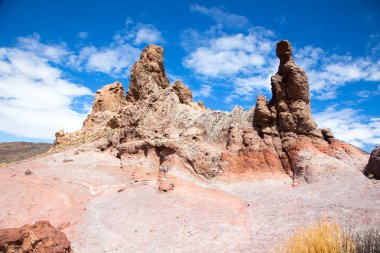 Roques de garcia. teide Dağı kaya oluşumu. Tenerife. İspanya