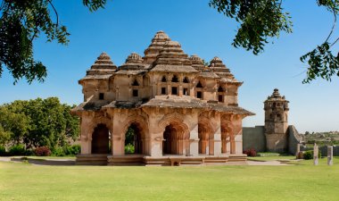 Lotus mahal of Zanana Enclosure at ancient town Hampi, India clipart