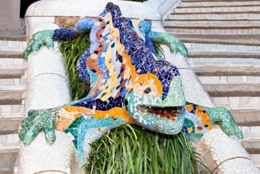 Mosaic Lizard in Park Guell clipart