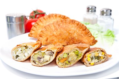 Various Crispy vegetable Samosa clipart