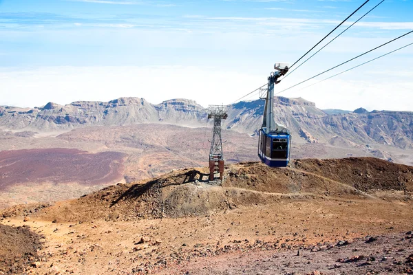 Stock image Teleferico cable-car gondola going up to peak of Teide Volcano